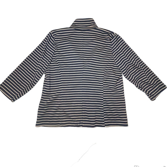 Joan Rivers Vintage Blue Tan Striped Blazer - Picture 2 of 7